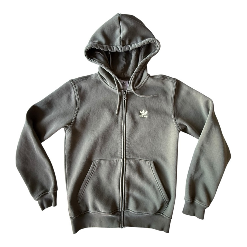 adidas Originals Full Zip Hoodie, Small Olive Green Khaki